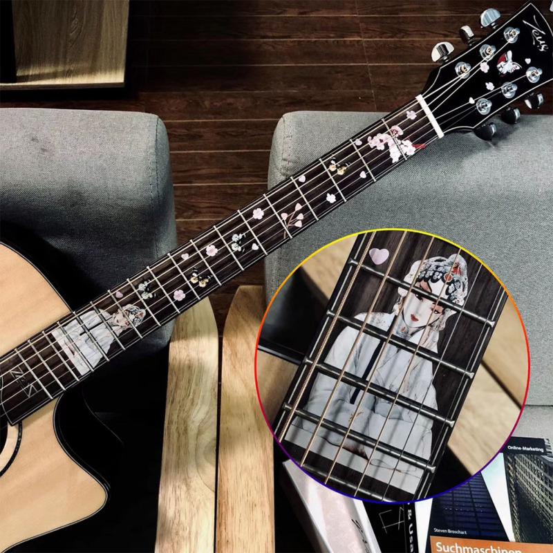 Электроакустическая гитара Инкрустация Наклейка Маркеры Гриф Наклейки Guitarra