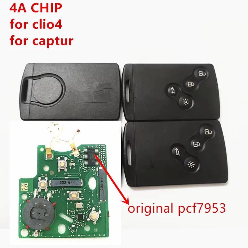1/5 шт. 4 кнопки смарт-ключ 433 МГц Hitag AES оригинальный чип PCF7953 4A Бесключевой доступ (Passive Keyless Go) для Clio 4, для Captur, ключ после 2013 г.