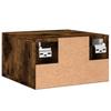 Wall Mounted Nightstand Smoked Oak 35x35x20 cm