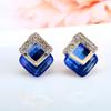 Korean Crystal Rhombus Stud Earrings: Stylish and Versatile Women's Jewelry
