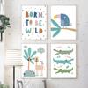 Giraffe Lion Elephant Toucan Jungle Animal Wall Art Canvas Painting Nordic Posters And Prints Wall Pictures Baby Kids Room Decor