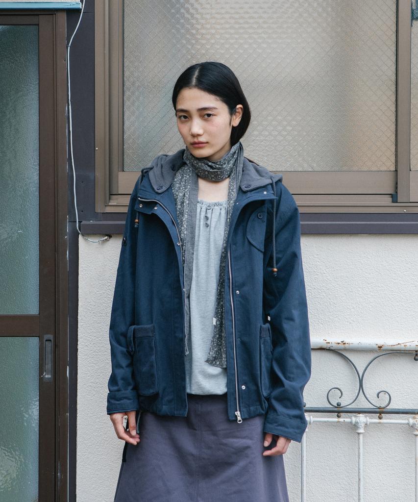 OHESHIO Round Pocket Fishtail Jacket, Navy