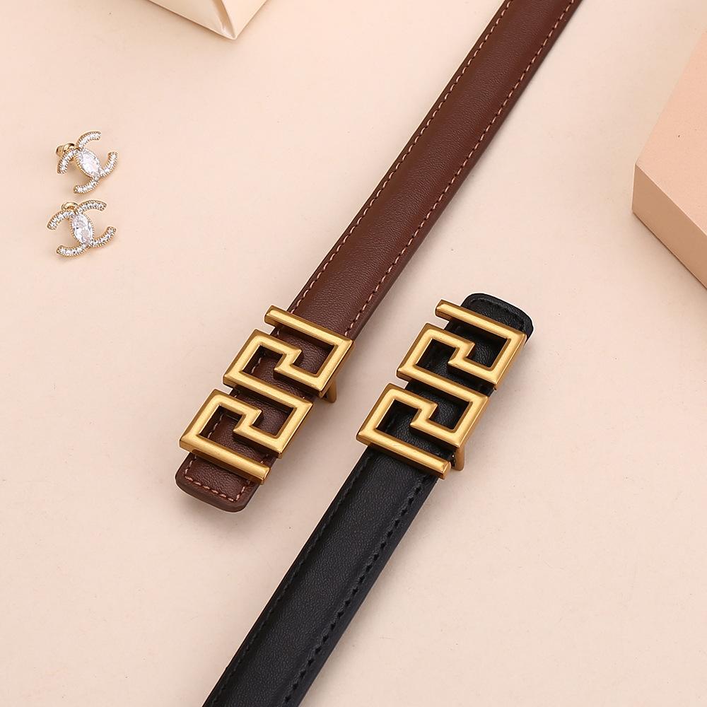 Belt Genuine Leather Women'S Belt Women'S Decorative Cowhide Smooth Buckle Business Belt Can Be