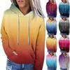 Women's Fashion Casual Long Sleeve Gradient Print Hooded Sweatshirt