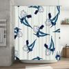 Синий Ирис Печать Душевая Занавеска Водонепроницаемая Ванная Декор Домашний Декор Индивидуальный Размер Доступен Ванные Комнаты Занавески