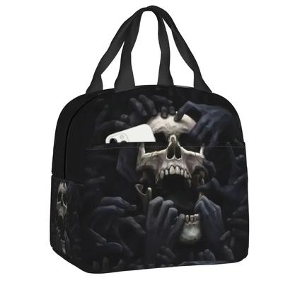 Сумка для ланча Evil Hands Skull, герметичная, с изображением скелета на Хэллоуин, термохолодильник, изолированный ланч-бокс для женщин и детей, сумки для еды