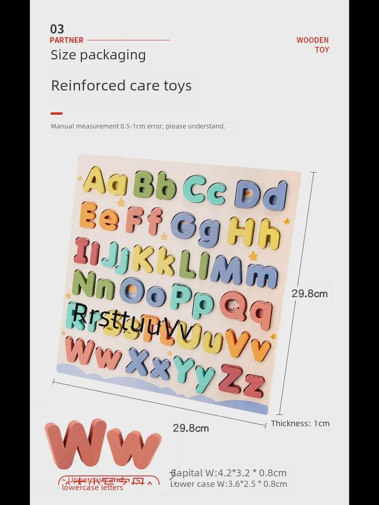 Деревянный обучающий пазл: 3D-конструкторы для детей от 3 до 6 лет — английские буквы и цифры.