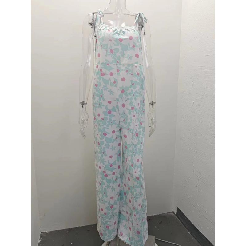 Плюс размер летний нежный ветер свежий сладкий женский комбинезон женский комбинезон