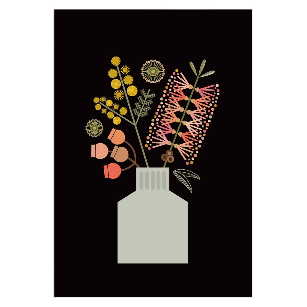 Lyndy Hants Bottlebrush In Vase Mounted Print