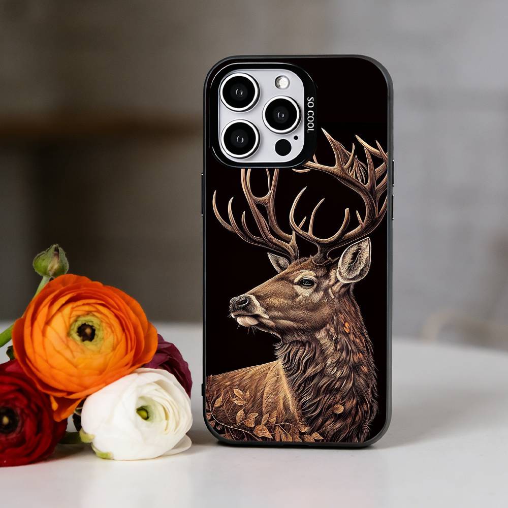 Deer hunting camo Phone Case For iPhone 17,16,15,14,13,12,11 Plus,Pro Max,XS,Colorful Silver Black Cover