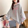 Hooded Sweater Women's Fall Big Size Loose Casual Jacket Letters Embroidery Long-sleeved Tops