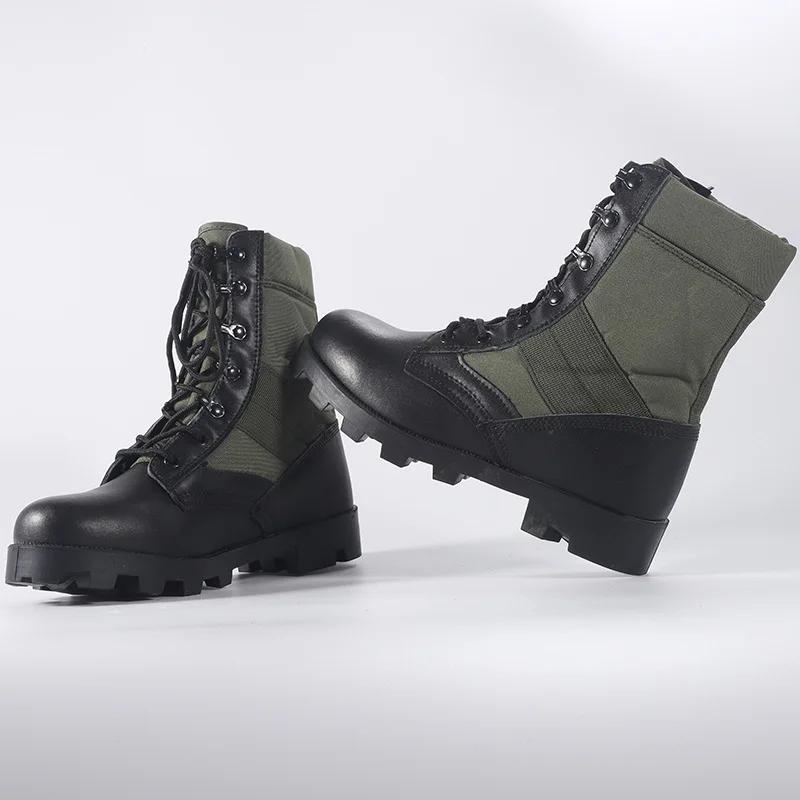 Lace Up Waterproof Outdoor Shoes Breathable Canvas Camouflage Tactical Combat Desert Ankle Boots Men Boots