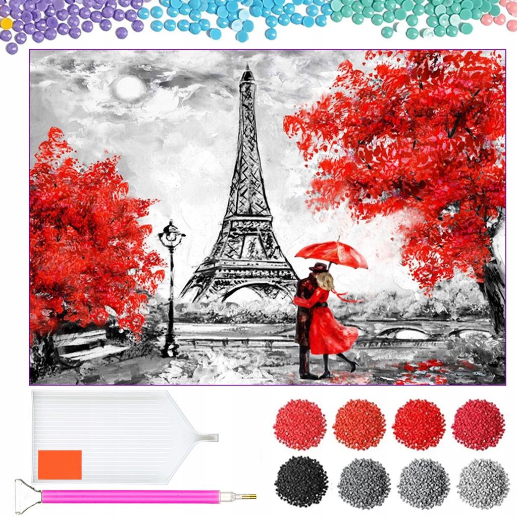 Ob_L_82 - Diamond Painting 30X40 - Postacie, Para W Paryzu