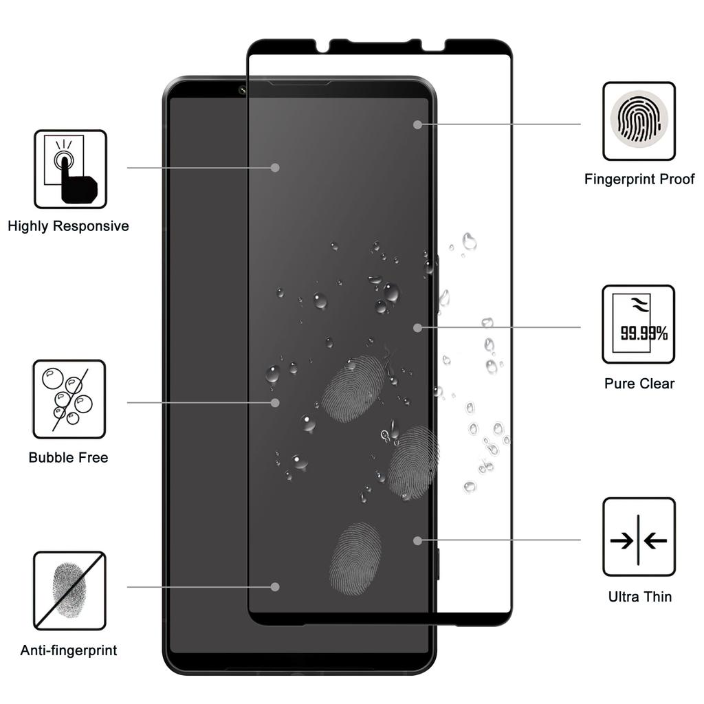 For Sony Xperia 1 VII AGC Glass Screen Protector Full Glue Black Edge Tempered Glass