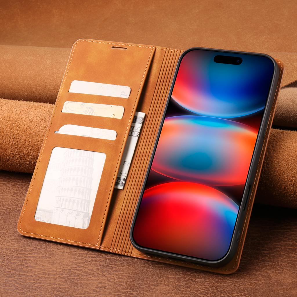 Магнитный кожаный чехол-книжка для iPhone 17 Air 16 15 14 Pro Max 16E 13 12 11 Pro XS Max X XR 8 7 Plus Кошелек Слот для карт Чехол для телефона
