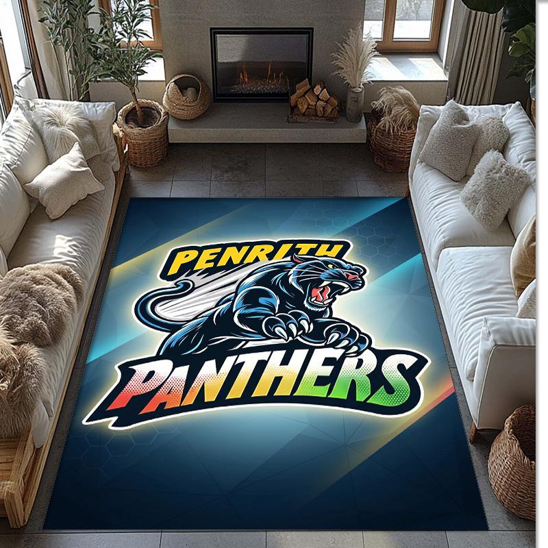 Penrith Panthers Crystal Velvet Carpet Soft Anti?Slip Floor Mat Comfortable Home Living Room Bedroom Decor Rug