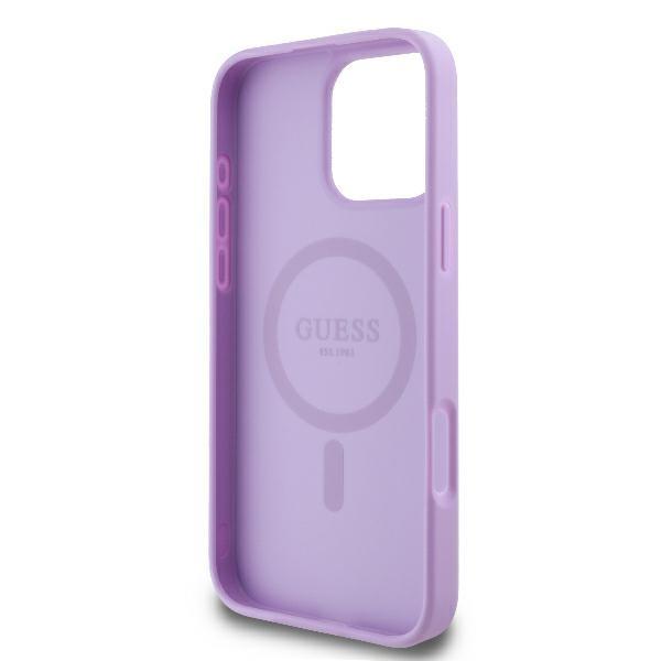 Guess Guhmp16Xpsapsmeu Iphone 16 Pro Max6.9 Fioletowy/Purple Hardcase Saffiano Peony Classic Logo Magsafe