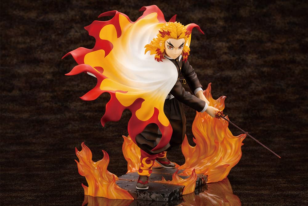 Kotobukiya ARTFX J Демон Kimetsu no Yaiba Ренгоку Кёдзюро Масштабная ПВХ Фигурка PP927 Истребитель 1/8 Предварительно окрашенная