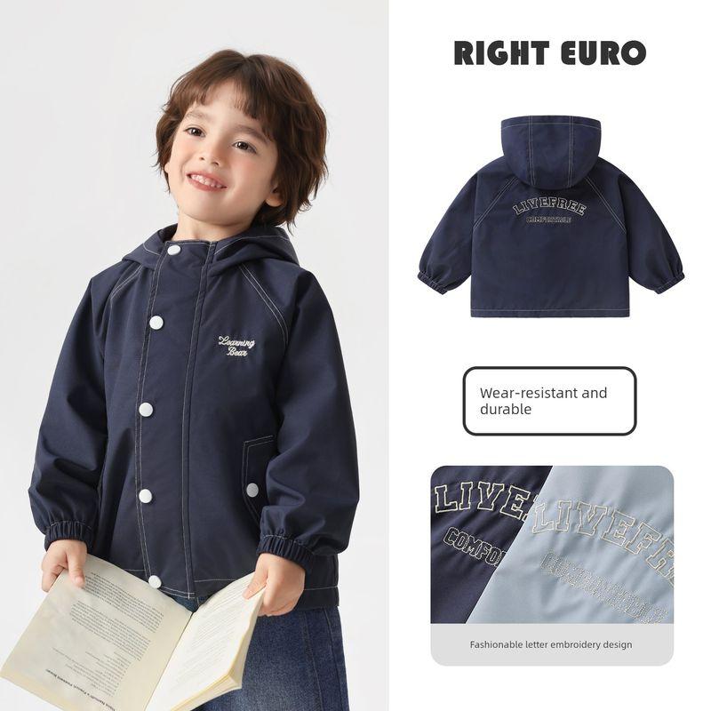 Right European Style Boys' School Jacket Children's Waterproof and Windproof Clothing 2026 New Children's Wear Baby Spring and Autumn Outdoor Top