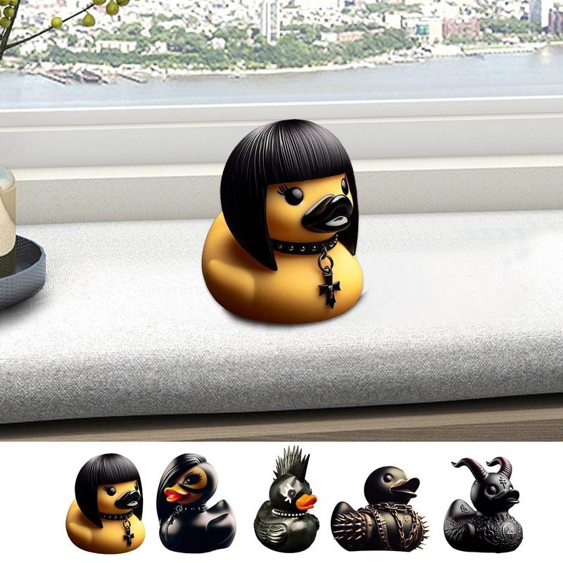 Украшение "Дьявольский утенок" для салона автомобиля, украшение "Утенок на приборную панель", сатанинский, панк, готический, дэт-рок, декор для дома, офиса, настольная скульптура