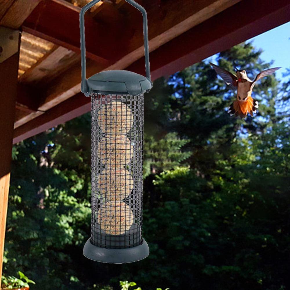 2Pcs Metal Material Hanging Bird Feeder Iron Wild Bird Feeder Sturdy Fat Ball Feeder Terrace Use