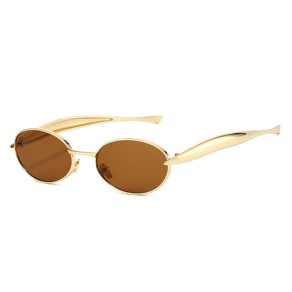 New Fashion Oval Sunglasses For Men And Women Uv400 Alloy Eyewear Fish-Shaped Sun Glasses High Quality Brand Designer