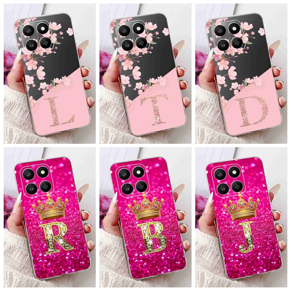 6.77" For Honor 400 Smart 5G LGN-NX1 Case Fashion Crown Flower Soft Silicone TPU Cover For Huawei Honor 400Smart 5G Phone Cases
