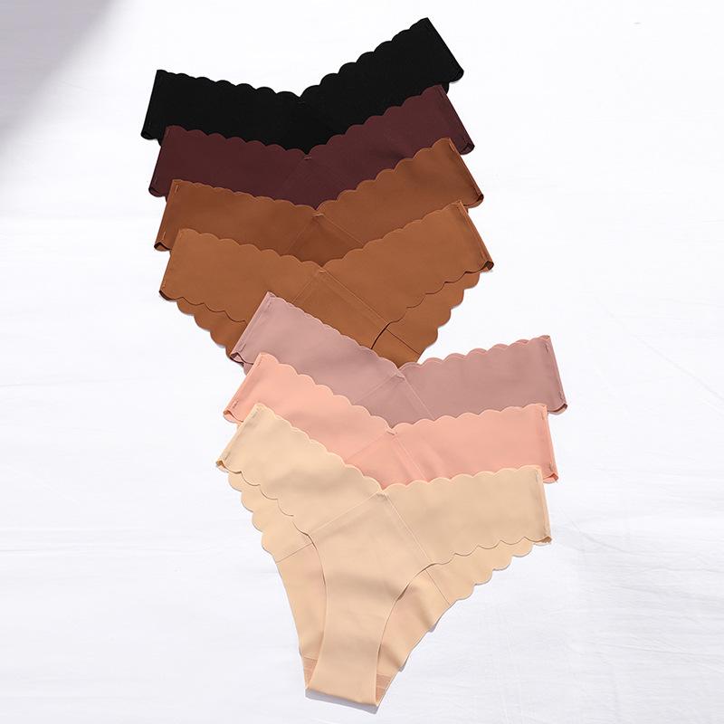 Женское модное нижнее белье с низкой талией V-образной формы, бесшовные спортивные трусы для йоги, ультратонкие мягкие женские трусики