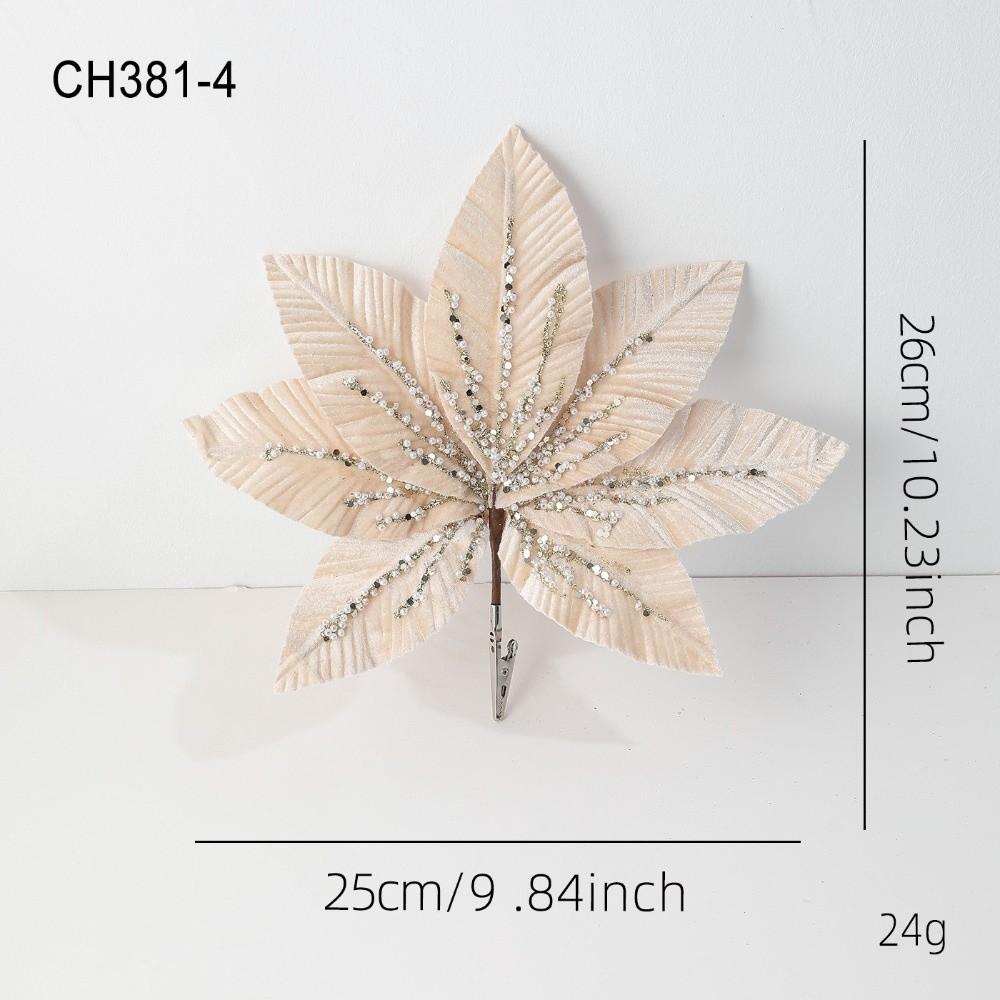 Новый 25 см Искусственный Цветок Пуансеттия Блестки Сверкающий Рождественский Блестящий Цветок Блестки Симуляция Цветов Новогодний Фестиваль