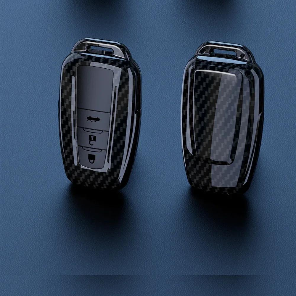 ABS Carbon Fiber Car Key Case Cover For Toyota Prius Camry Corolla CHR C-HR RAV4 Land Cruiser Prado Protector Shell Accessories