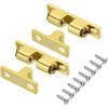 2 Pcs Cabinet Door Catch, Cabinet Latch Lock Metal with Screw for Cupboard Kitchen Closet Wardrobe Door, Brass