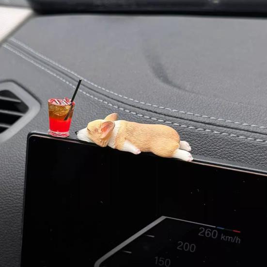 Украшение для автомобиля в виде корги, милый мини-спящий декор для автомобиля в виде корги, украшение для центральной консоли, подарок для любителей домашних животных в машине