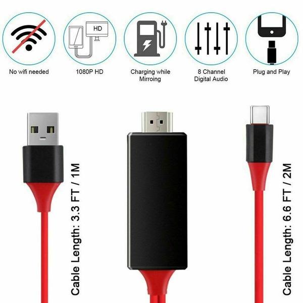 Usb 3.1 Type C в HDMI-кабель-адаптер-переходник 2M Hd 1080P 4K HdTV-сплиттер-кабель для Samsung Galaxy S10/9/8, телефон, проектор, телевизор
