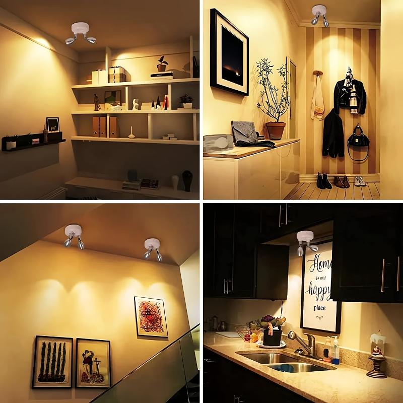 1/2 шт. RGB беспроводные светодиодные прожекторы вращающиеся акцентные светильники работающие от батареек светильники для внутреннего шкафа настенный светильник ночник новый