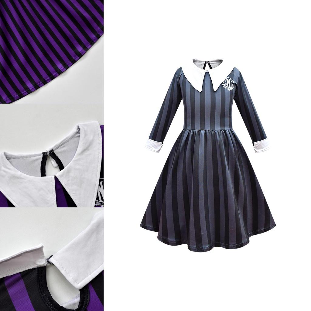 Wednesday Addams Costume Polyester School Uniform For The Addams Family