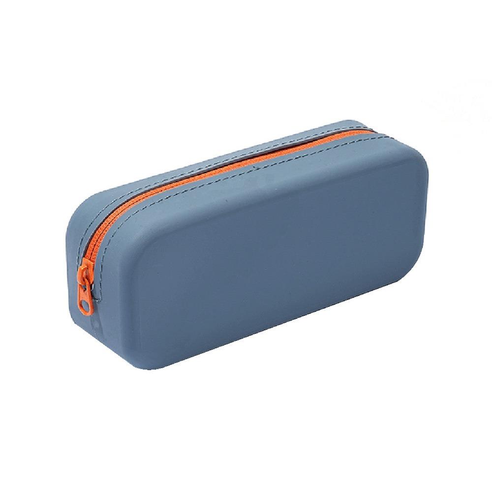 Zippered Pen Bag Silicone Stationery Organizer Portable Pencil Case School Supplies
