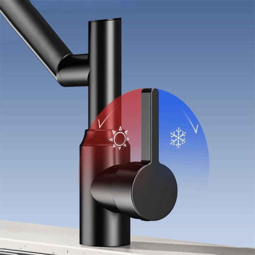 Stainless Steel Mechanical Arm Faucet Digital Display Faucet  Household Application