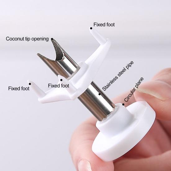 3 шт. Дырокол для кокосовых орехов Компактный прочный из нержавеющей стали Легко хранить Простое управление Многоразовый открывалка для кокосов