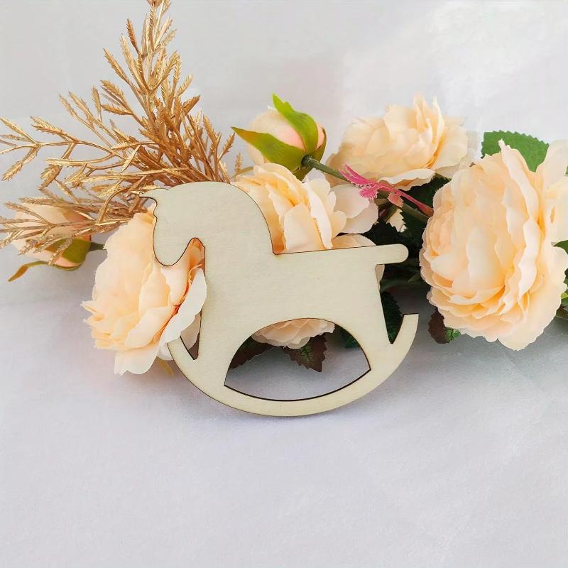 Wooden Horse Unfinished Crafts Wood Chip Decorations Suitable For Birthday Wedding Party Desktop Decoration Diy Painting Gifts