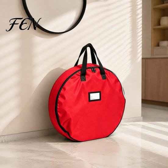 Moisture-proof Seasonal Decor Organizer Large Round Garland Storage Bag, Waterproof Oxford Container with Reinforced Carrying Handles Handles,