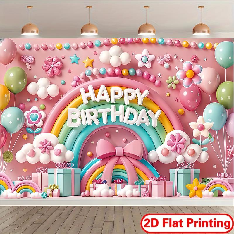 1pc rainbow birthday background cloth banner suitable for birthday celebrations holiday celebrations photography props
