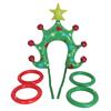 Christmas Party Inflatable Ring Toss Game Xmas Tree Shaped Headband Ring Toss Toy Holiday Party Favors for Adults And Kids