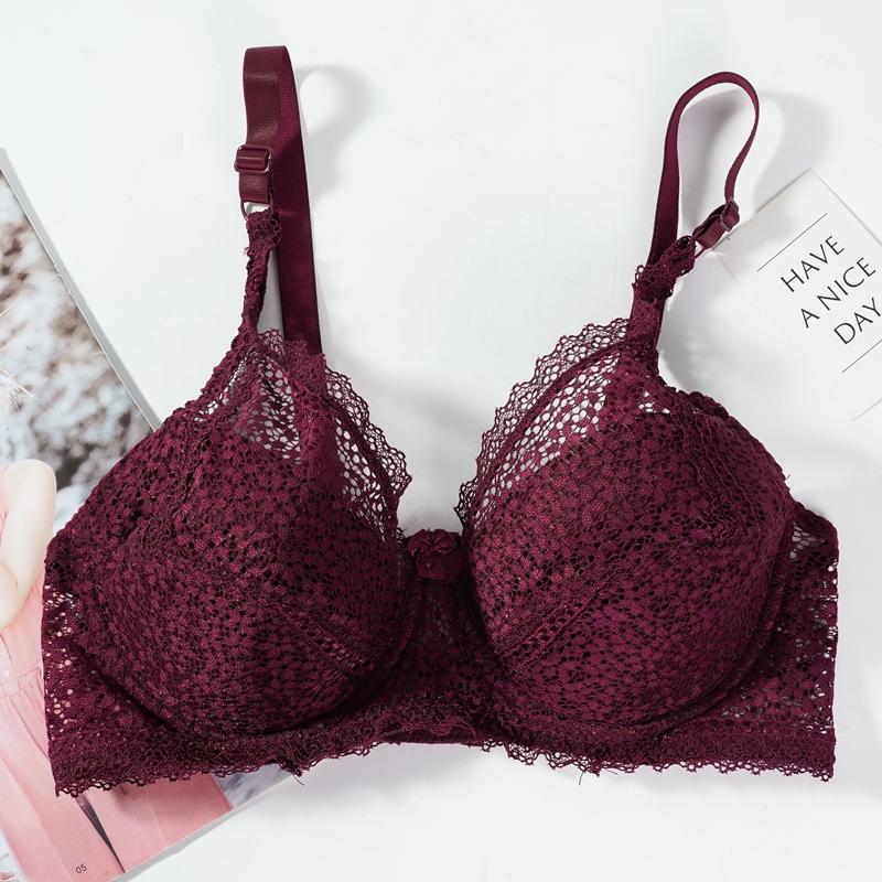 Женский бюстгальтер большого размера с кружевными тонкими хлопковыми чашками, дышащее удобное нижнее белье на косточках