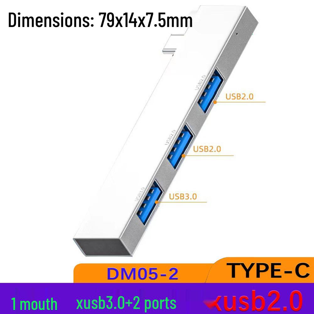 DM05 USB-C Docking Station with Side-Plug, USB 3.0 Hub, and SD/TF Card Reader
