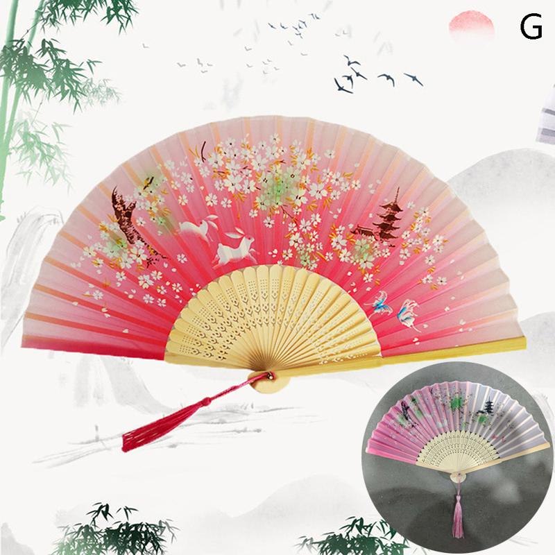 Винтажный складной веер в китайском стиле, бамбуковый ручной веер, классический классический деревянный хвостовик
