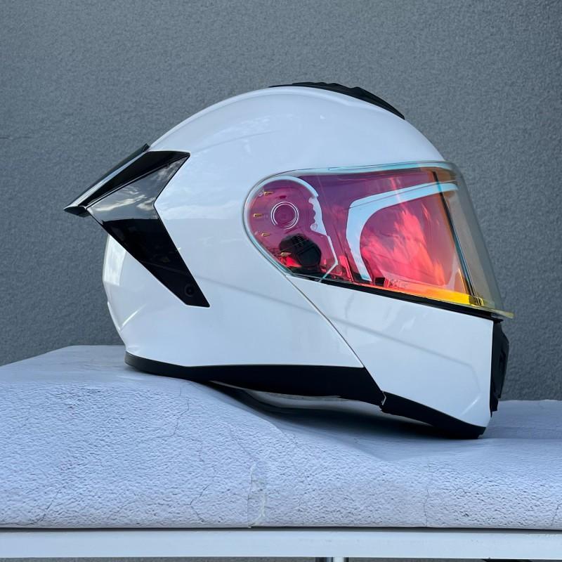 Flip-Up Motorcycle Helmet With Dual Visors ABS Full Face Men Women Scooter Riders