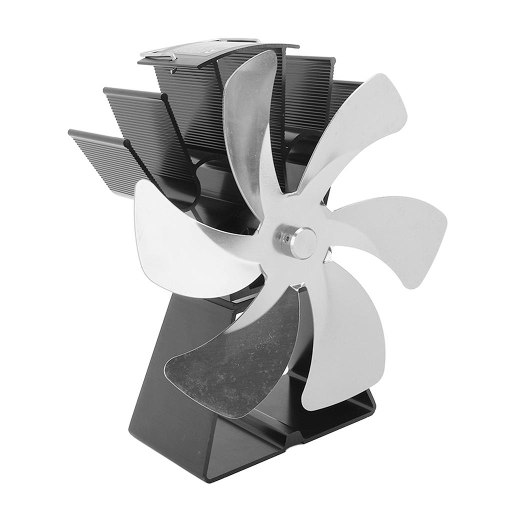 6-лопастной вентилятор для печи с подогревом, ручное управление, настольный вентилятор для камина из алюминиевого сплава для сжигания дров
