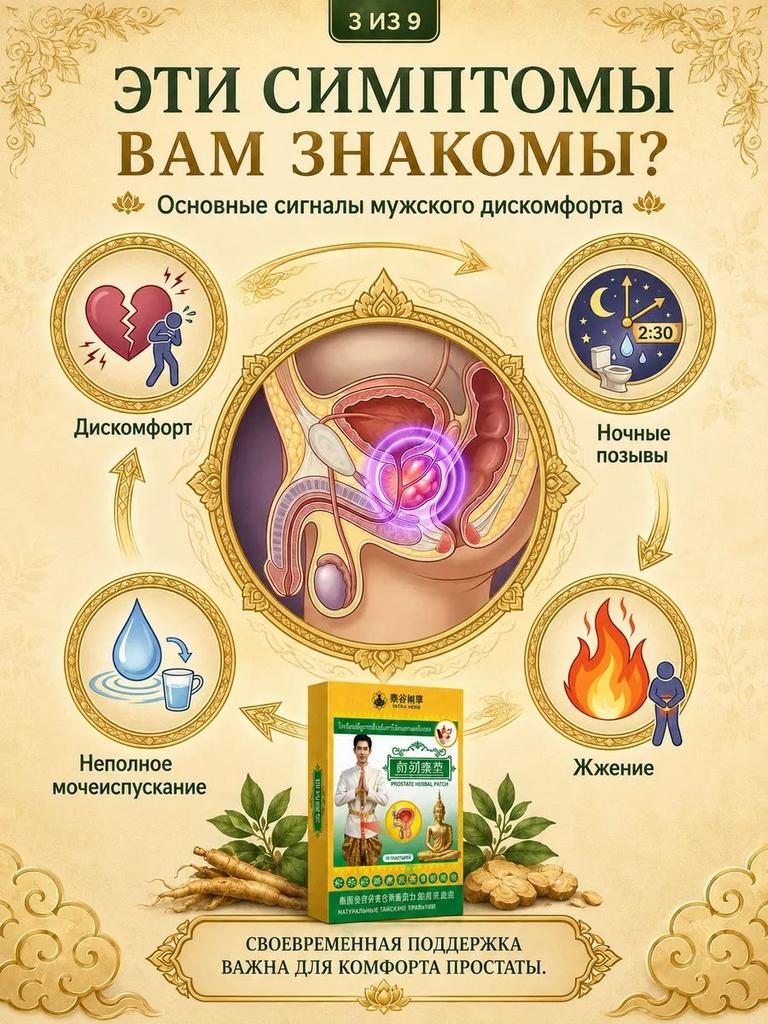 Алтайский пластырь для простаты для восстановления простаты и облегчения симптомов частого мочеиспускания и боли при мочеиспускании, 10 шт.