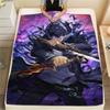 1PC Solo Leveling Print Flannel Blanket, High quality Comfortable for All Seasons, Home Decor, Warmth and Comfort, Perfect for Christmas Gifts