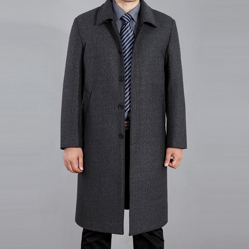 Мужское шерстяное пальто, осеннее мужское шерстяное пальто, зимняя шерстяная длинная куртка, длинное пальто